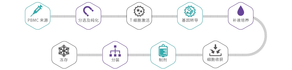 CAR-T细胞CDMO服务-临床级别生产流程